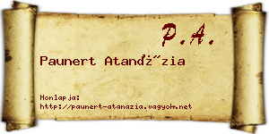 Paunert Atanázia névjegykártya